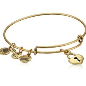 Alex and Ani Gold Key to My Heart Lock Bracelet